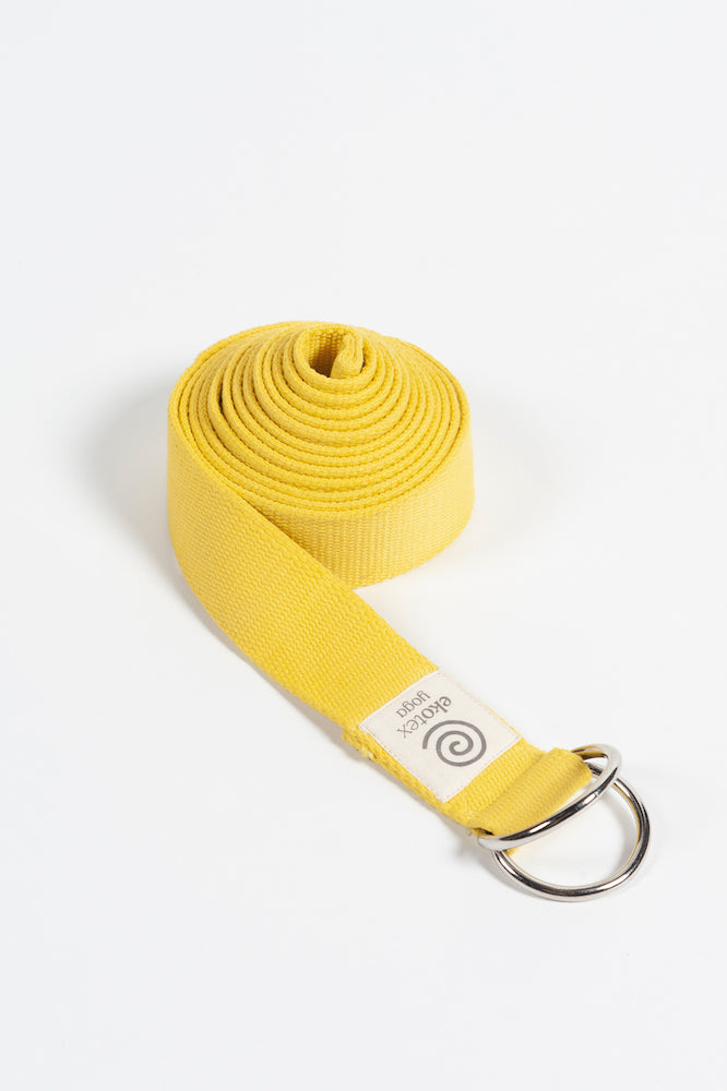 Organic Cotton Yoga Strap - Sunshine Yellow - Ekotex Yoga